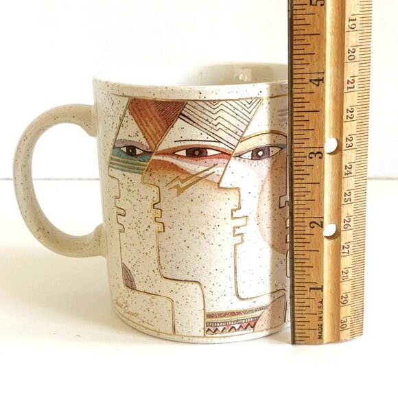 1990 Laurel Burch Native Spirit Face Painting Mug Coffee Cup 18K Gold Leafing - Picture 8 of 9